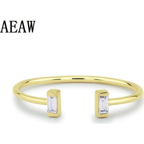 2 pcs 1.5*3mm Baguette Diamond Ring 100% Real Natural Diamond 14K Gold For Women Mothers' Day Gift
