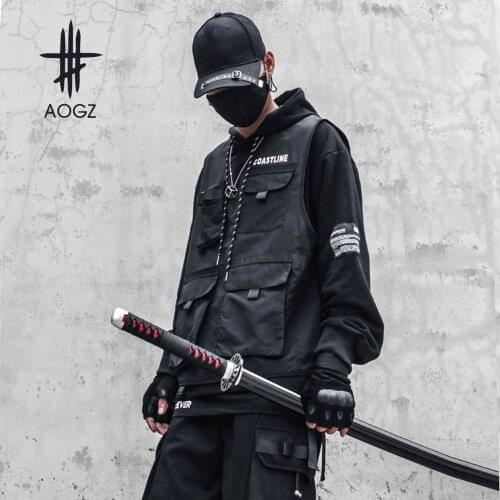 Multi Pockets Techwear Vests Outwear Tactical Functional Waistcoat Streetwear Pullover Men Harajuku Hip Hop Cargo Vest Tops Man