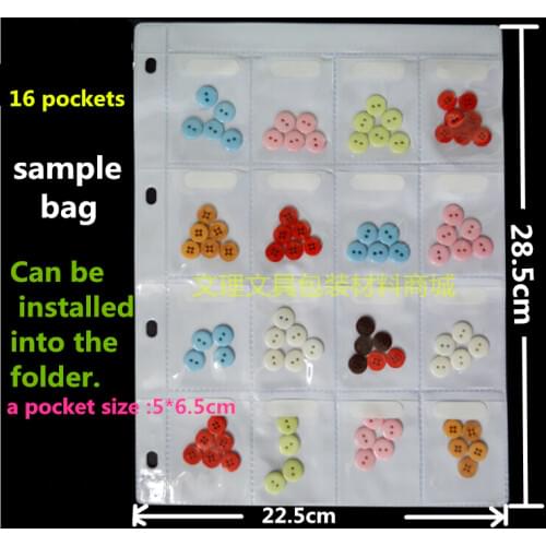 16 Pockets Samples Bag A4 multi display bag Folder page plastic bag