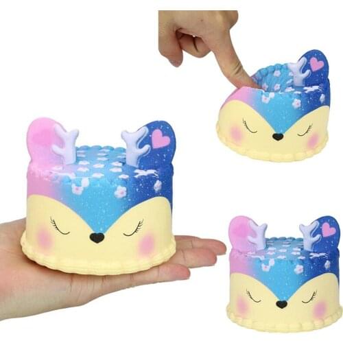 20PCS/Lot New Rainbow Colorful Deer Cake Slow Rising Squishy Cute Scented 11CM Collectibles Soft Toy Gift Wholesale