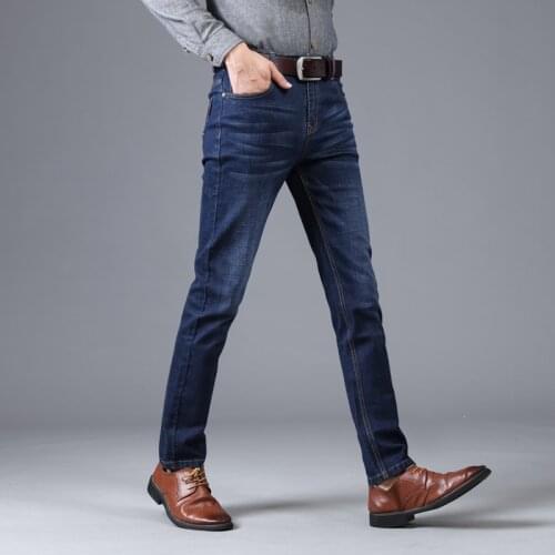 2021 Brand Men Jeans Fashion Business Classic Style Jeans Pants Spring Autumn High Quality Business Casual Denim Trousers 009