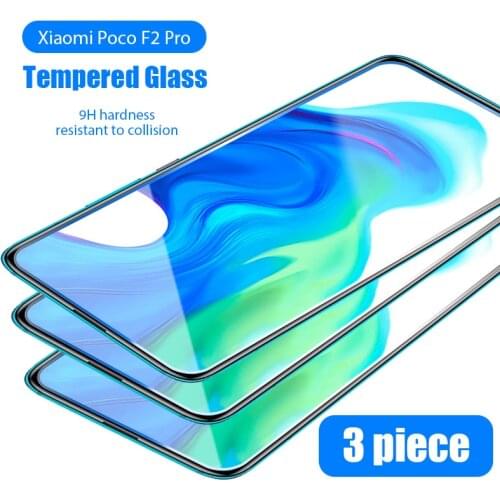 3PC Tempered Glass For Xiaomi Poco X3 Poco X3 NFC Poco X2 Screen Protective Glass For Xiaomi Poco M3 Poco M2 Poco F2 Pro Poco C3