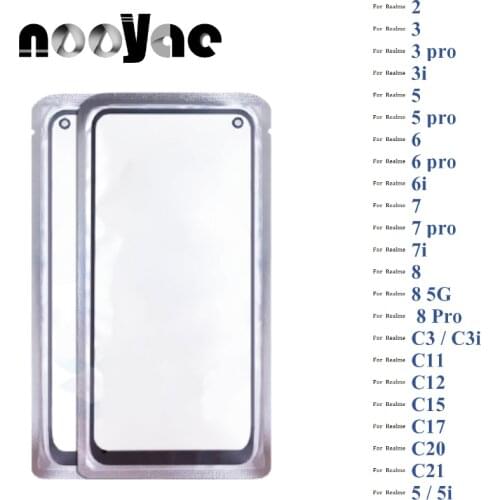 Digitizer LCD Sensor Glass For Realme 2 3 3i 5 5i 6 6i 7 7i 8 Pro C3 C11 C12 C15 Touch Screen Glass lens + With OCA 5pcs/lot