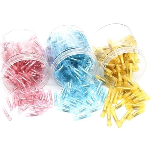 500PCS/AWG10-22 red Heat Shrink Connect Terminals Waterproof Solder Sleeve Tube Electrical Wire Insulated Butt Connectors Kit