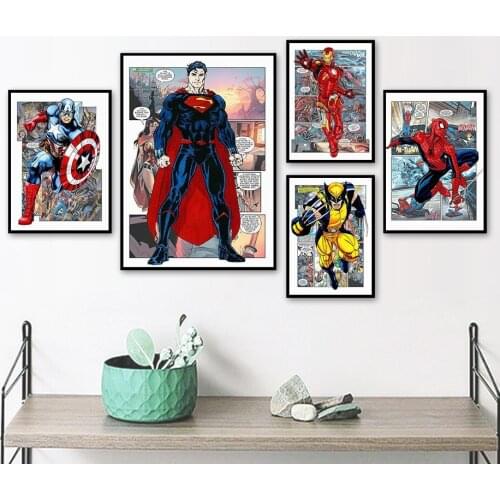 5D DIY Marvel Comics Captain America Diamond Painting Cross Stitch Kits Diamond Embroidery Full Round Mosaic Painting Craft Gift