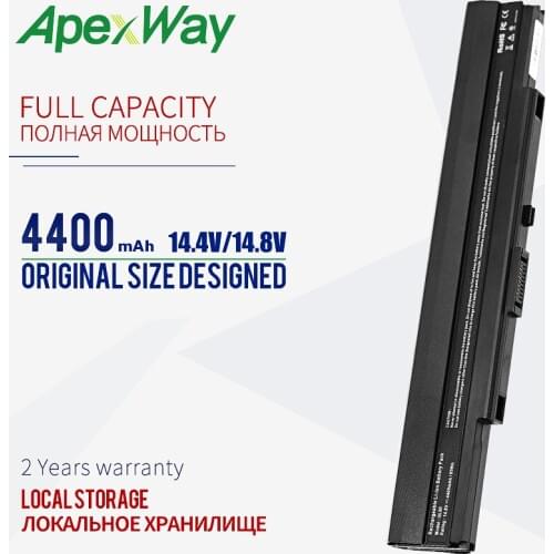 ApexWay 8 ячеек Аккумулятор для ноутбука for Asus UL30A-X4 UL30A-X5 UL30JT UL30VT-X1K UL50 UL50Ag UL50AG-A2 UL50Ag-A3B UL50AT