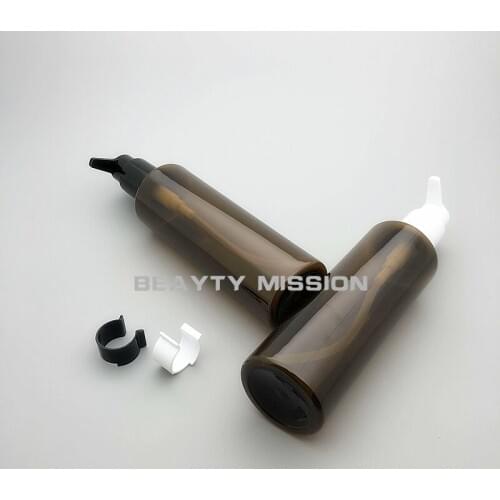 BEAUTY MISSION 24 pcs/lot 250ml luxury lotion pump brown plastic PET bottle, empty shampoo/shower gel cosmetics packaging