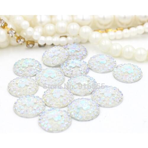 Free shipping 30pcs light pink 12mm AB Flatback Resin Round Stone beads for DIY craft