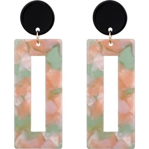 Bohemian Charm Earrings Temperament Simple Big-name Acetate Version Leopard Earrings Acrylic Plate Resin Earrings Wholesale