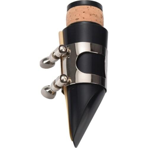 Black Plastic B Flat Clarinet Mouthpiece & Cap Clamp Woodwind Instruments