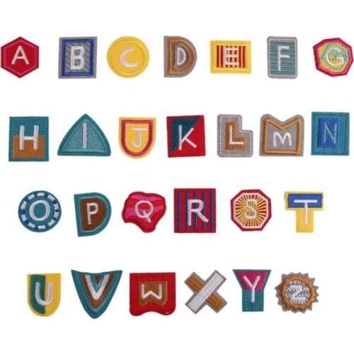 Color Letter Tassel Patch Alphabet Embroidery Applique For T-shirt Sew On Garment Accessories Clothes Decoration Name Patches