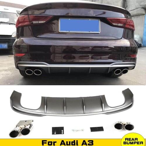 A3 S3 PP rear bumper lip Diffuser for Audi A3 Standard/A3 Sline/A3 Standard Hatchback/Audi A3 Hatchback Sline 2017-2019 spoiler