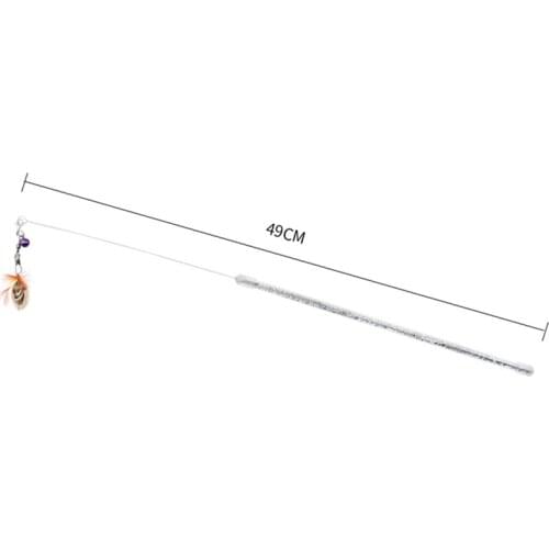 Kitten Teaser Toy Funny Faux Feather Cat Teasing Wand Kitten Wand Toy with Bell Interactive Cat Feather Toy Legendog