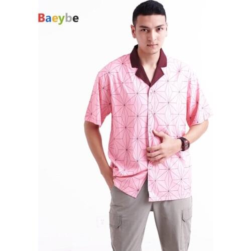 Pink Hawaiian Shirt Men Women HIp Hop Chemise Homme Camisa Masculina Printed Cotton Shirt for Men