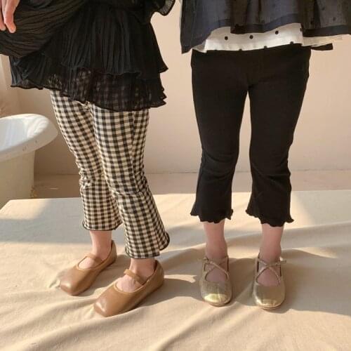 2021 Spring Autumn Girls Fashion Flare Pant Baby Kids Children Cotton Trousers