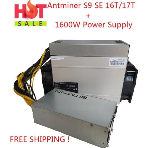 Work Well Used AntMiner S9SE 16T/17TWith PSU BCH BTC Miner Better Than 13.5t 14t S9j 14.5t S9k S15 S17 T15 T17 WhatsMiner M3