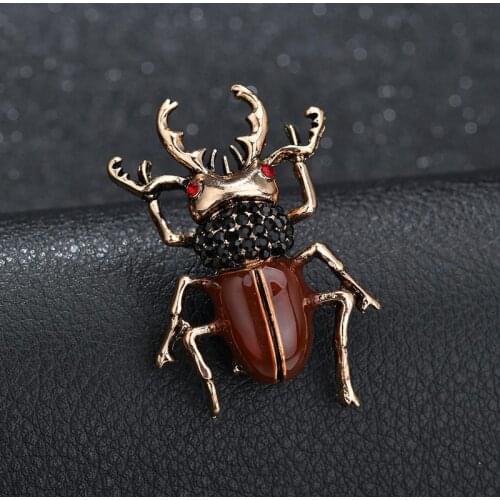 INS High Quality Rhinestone Beetle Pins&Brooches for Women Men Clothes Scarf buckle collar jewelry Insect pins Brooches BH200036