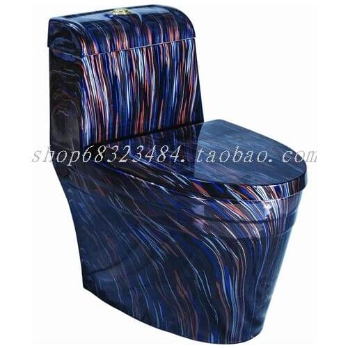 Exquisite high-grade wood grain marble pattern toilet super swirling one-piece toilet ceramic color