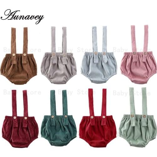 NEW 2020 Summer Infant Newborn Baby Boys Girls Clothing Cute Corduroy Suspender Rompers One-Pieces Shorts Bottoms