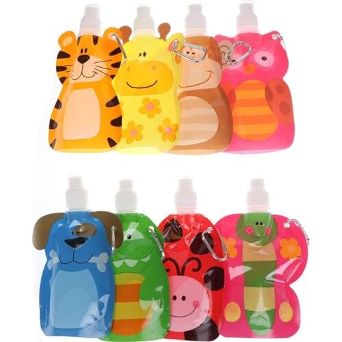 380ML Reusable Food Pouch Baby Packaging Reusable Squeeze Pouch Plastic Smoothie Squeeze Bags Refillable Lock Bag Color Random
