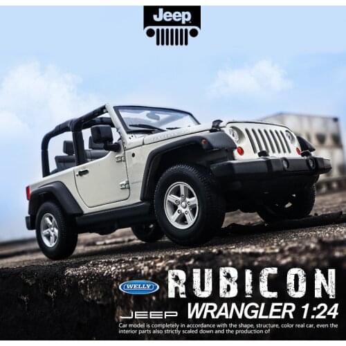 WELLY 1:24 Jeep Wrangler car alloy car model simulation car decoration collection gift toy Die casting model boy toy