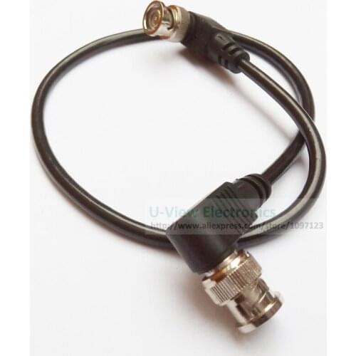 NCHTEK Dual 90 Degree Angled BNC Male To Male Extension Coaxial Connector Cable For CCTV Camera Systems 50CM/Free Shipping/1PC
