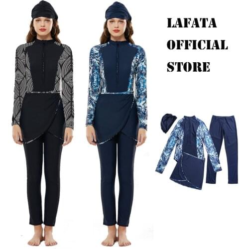 2021 New Burkinis Muslim Swimwear Islamic Sport Swimsuits Hijatb Women Girls Plus Size 4 Pcs Modest Islamic Arab Swimming Suits