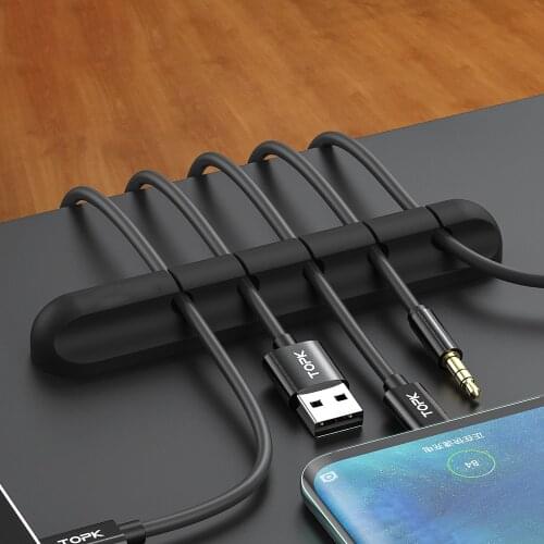 Wonderlife Cable Organizer Silicone USB Cable Winder Desktop Tidy Management Clips Cable Holder For Mouse Headphone Wire