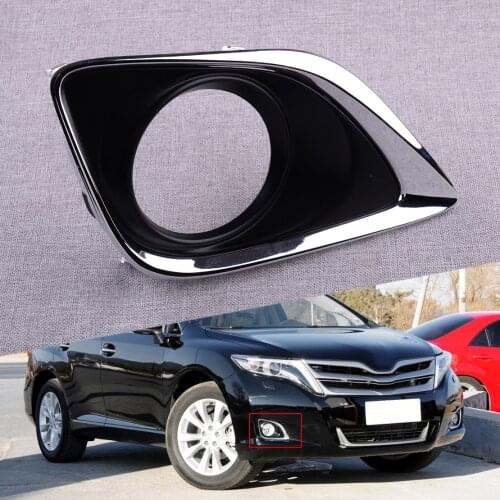 Car Front Right Bumper Fog Lamp Light Hole Molding with Chrome Edge Cover Bezel fit for Toyota Venza 2013 2014 2015
