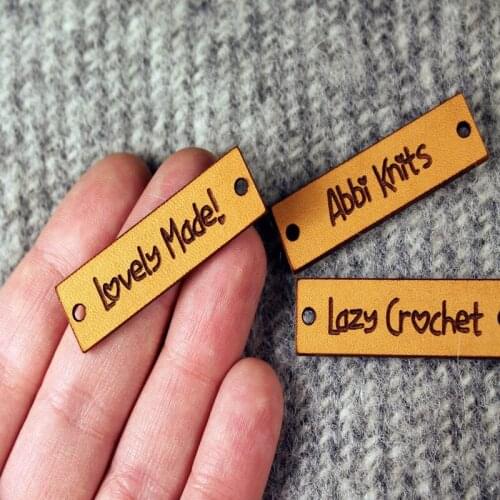 Personalized Knitting Labels - Custom Leather Labels, Personalized Logo Labels Tags, labels for knitted products,garment labels
