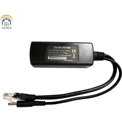 POE splitter PoE separator 1.35x3.5mm male connector gigabit 802.3af power over ethernet splitter for 5V Wanscam non-poe device