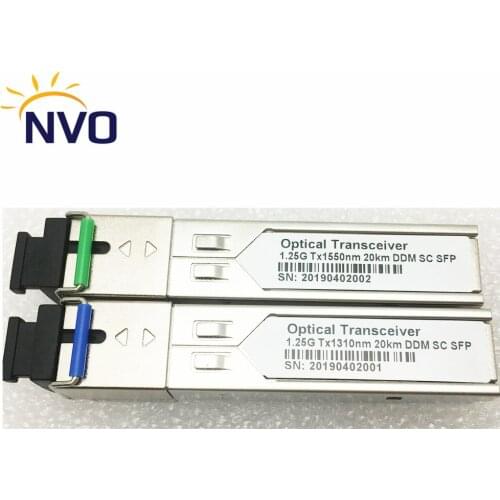 FreeShipping SFP Transceiver 1.25G 1310/1550nm Single Fiber SFP BIDI SC Connector 1.25G 20KM SC SM WDM Fiber Optic SFP Module
