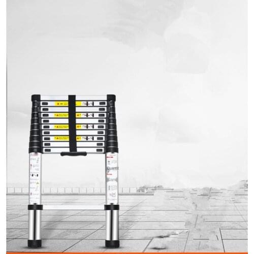 2.6 meters 9 step folding ladder portable thickened aluminum alloy telescopic ladder single-sided telescopic straight ladder