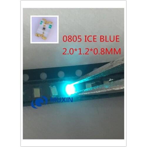 0805 Ice Blue 2012 Light 100PCS Blue Clear Ultra Bright SMD LED Indication 2.0*1.2*0.8mm 0805 clear blue led diode