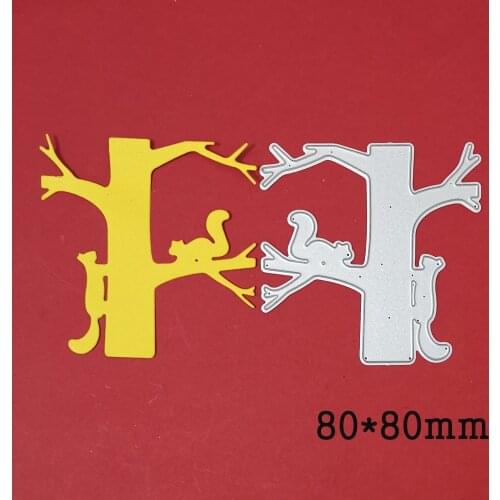 Squirrel Climbing Tree Trunk Metal Cutting Dies For Stamps Scrapbooking Stencils DIY Paper Album Cards Decor Embossing 2021 New
