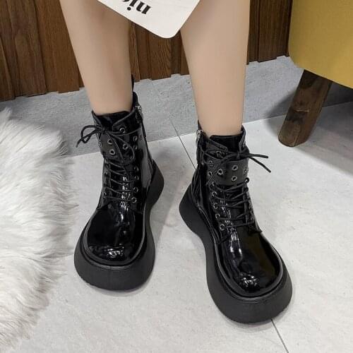 Thick-soled high-heeled role-playing fashion autumn and winter wedges ankle boots womens halloween shoes ankle boots