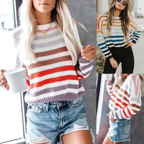 BeeHouse woman sweaters mujer suéteres mulher blusas sueter camisola feminina rainbow sweater otoño invierno 2020 moda autumn