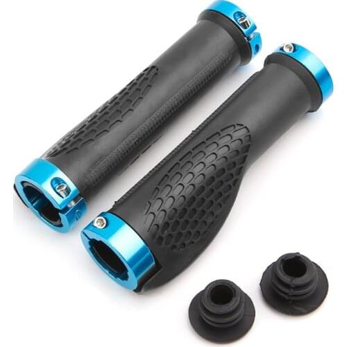 1Pair Ergonomic Bike Handle Grip Road Cycling Bicycle Anti-Skid Rubber Lock Handlebar