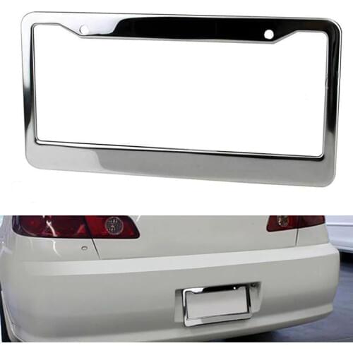 1 pieces of stainless steel silver metal car license plate frame label cover screw cap