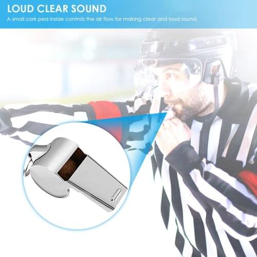 100% Brand New And High Quality 6pcs Stainless Steel Whistle With Lanyard For Sports Competition Referee Emergency