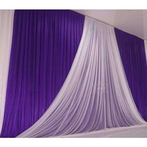 10x20ft Ice silk wedding backdrop curtain drape wedding supplies sheer organza drapes background for party event