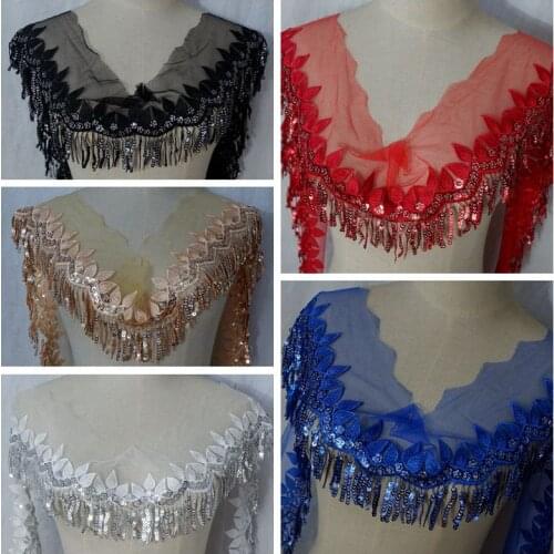 2m/bag High-grade Mesh Embroidery Sequins Tassel Clothing Lace DIY Skirt Dress Stitching Accessories