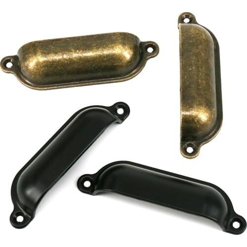 2Pcs 101mm*27mm Bin Drawer Pull Dresser Knobs Shell Cup Kitchen Cabinet Handles Cupboard Pull Bronze/Black