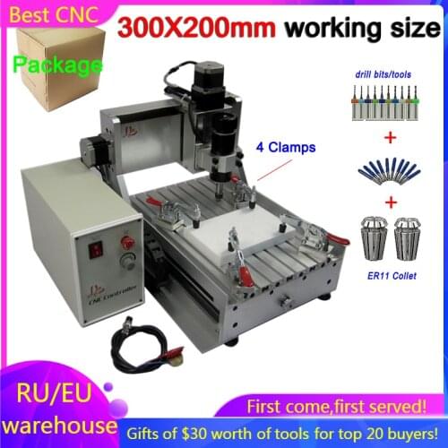 3 axis CNC Router 3020 Z-D 500W spindle mini cnc engraver engraving milling machine for wood