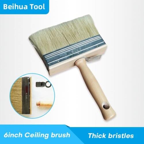 6inch Ceiling Paint Brush Thickness Pure Bristles Brushes Wall Decoration Painting Tools Art Paint Wallpaper posting Tool
