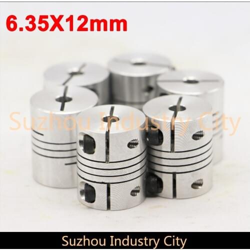 6pcs CNC Stepper motor shaft connector 6.35 x 12mm Flexible Shaft Coupling Clamp Coupler Connector Diameter 30mm Length 35mm