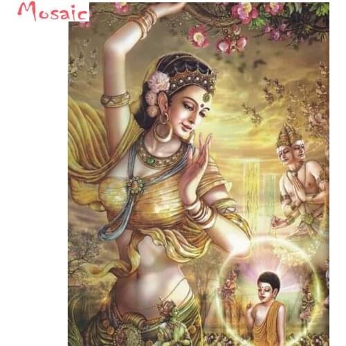 Diy diamond painting fantasy buddha woman square rhinestone diamond embroidery Portrait cross stitch mosaic pattern full drill