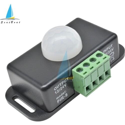 DC 12V 24V 8A Automatic Adjust PIR Motion Sensor Switch IR Infrared Detector Light Switch Module for LED Strip Light Lamp