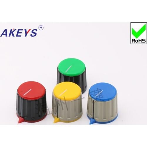 KN-21-Y-6.0 Potentiometer Bakelite Plastic Color Knob Encoder Band Switch Top Wire Knob Cap
