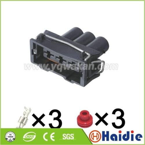 Free shipping 2sets 3pin 6.3mm auto female electric wiring harness plug waterproof plastic cable connector